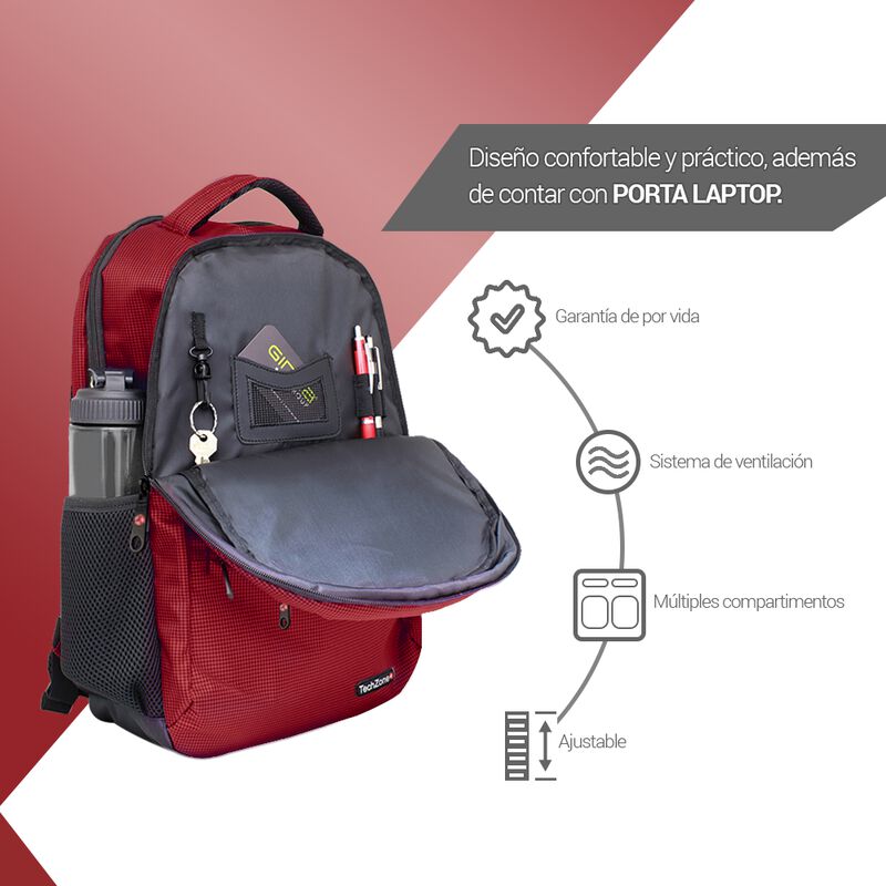 TechZone Warrior Mochila para laptop de 15.6 Pu... image number null
