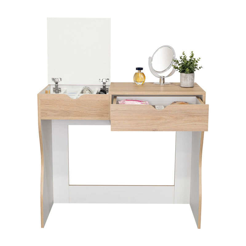 Mueble Tocador Perlak Beige Y Blanco Virtual Mu... image number null