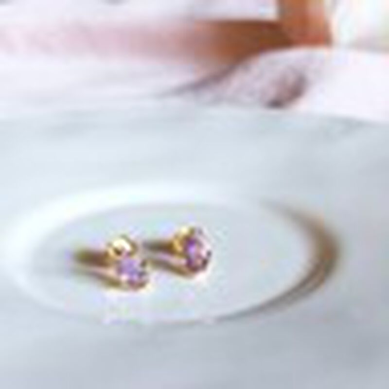 Broqueles Amatista Dorados image number null