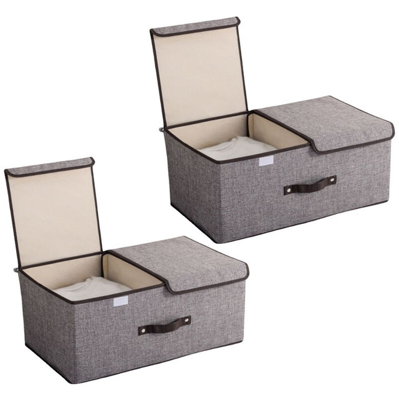 Caja Organizadora Plegable Color Gris con Dos T... image number null