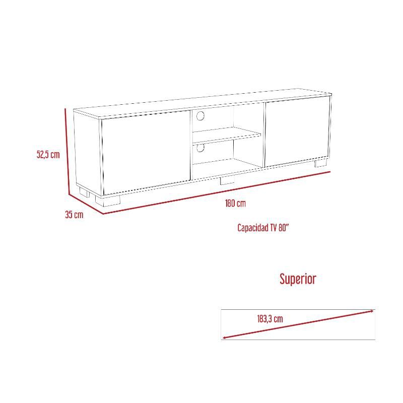 Mesa Para Tv Clasic Cobre Y Wengue Virtual Mueb... image number null