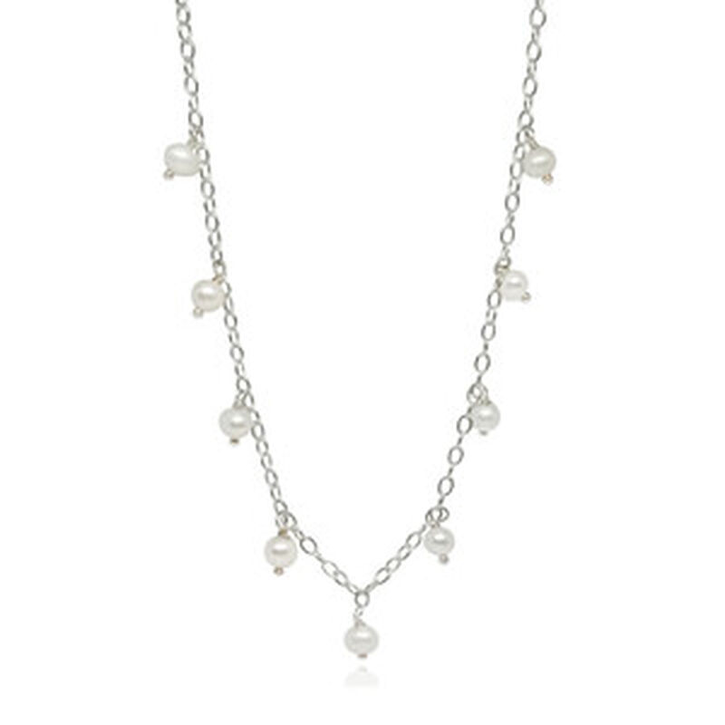 Collar Cadena De Plata con Perlas Mini image number null