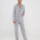 Pijama Abierto con Botones Gris