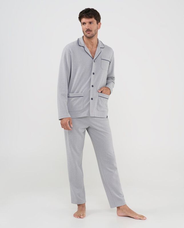 Pijama Abierto con Botones Gris image number null