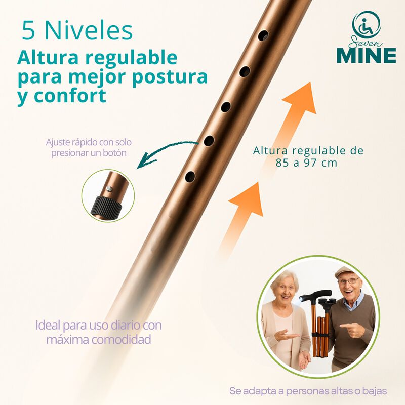 Bast&oacute;n Plegable con Luz LED | Base 360&deg; Facilit... image number null