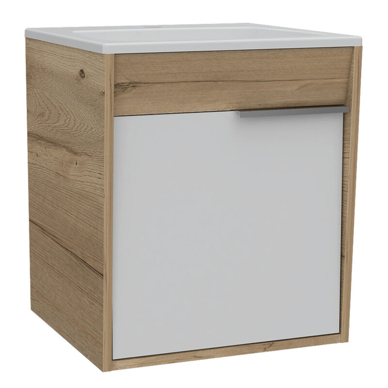 Mueble Lavamanos Burco Café Claro y Blanco image number null