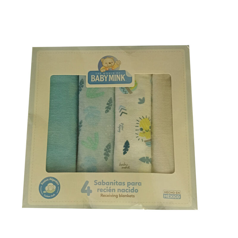 S&aacute;bana Reci&eacute;n Nacido Baby Mink Manta 4pz Azul G... image number null