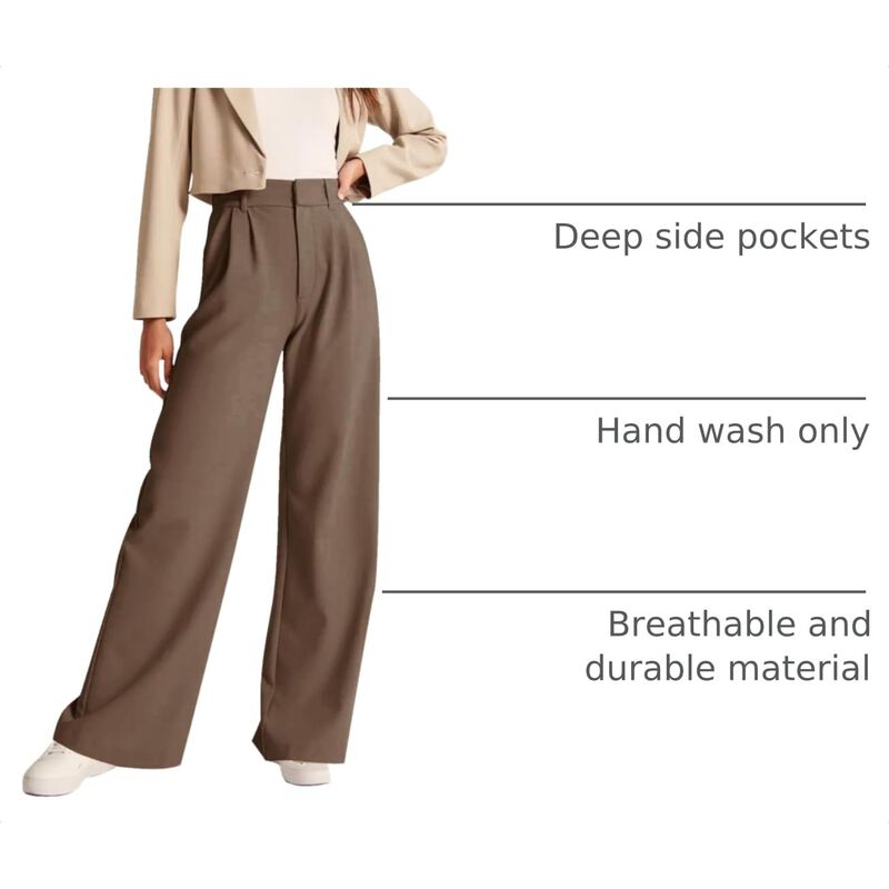 Pantalones Nimin Talle Alto Corte Suelto Tostad... image number null