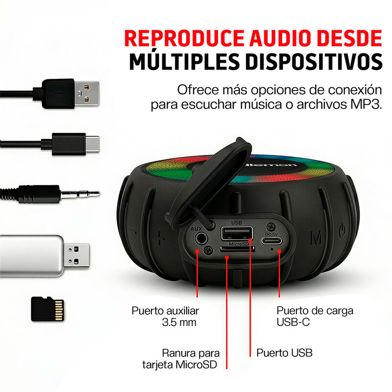Bocina Bluetooth Contra Agua y Ca&iacute;das Sonido HD... image number null
