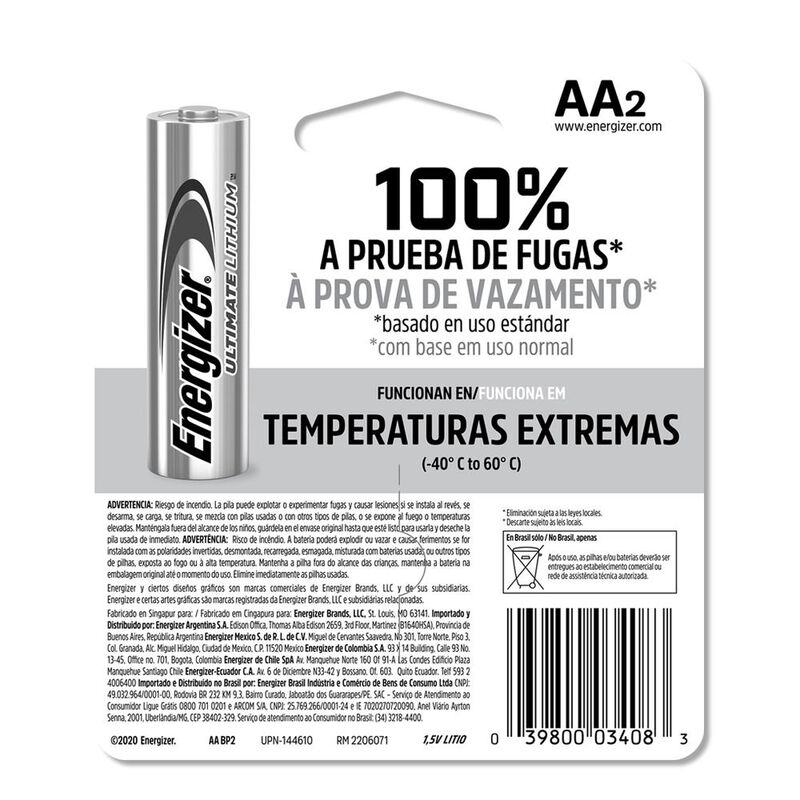 Pila Energizer AA Blister 2 Unidades image number null