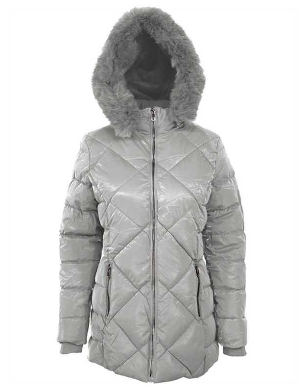 Chamarra Cazadora Mujer Con Gorro Capitonada Pl... image number null