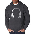 Sudadera Con Capucha Word Art Para Hombre - Aud&iacute;fonos Con Nota Musical - Gris