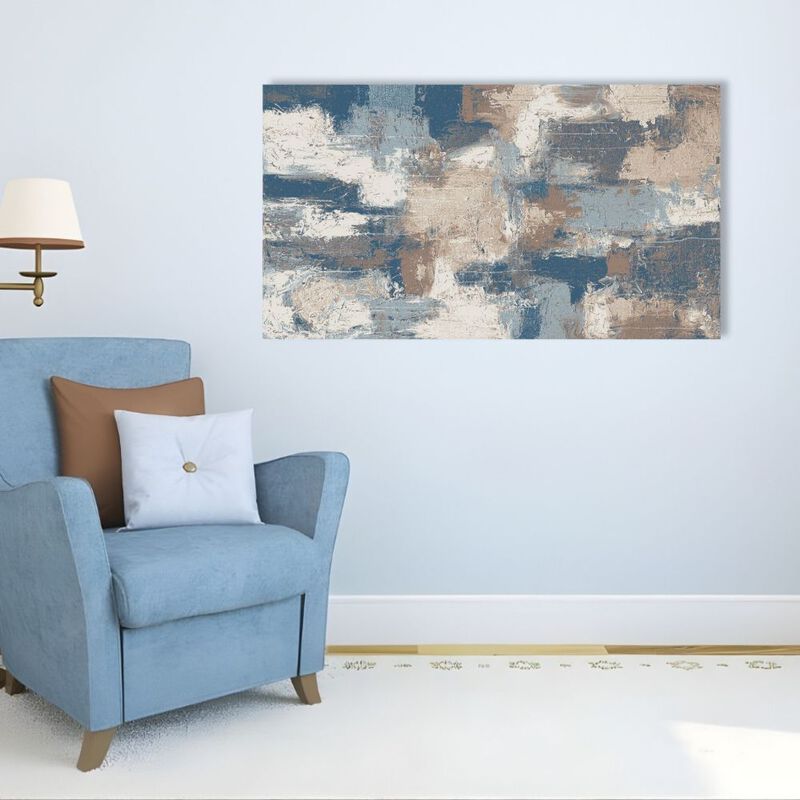 Cuadro Decorativo Abstracto 90x122cm Azul Grisa... image number null