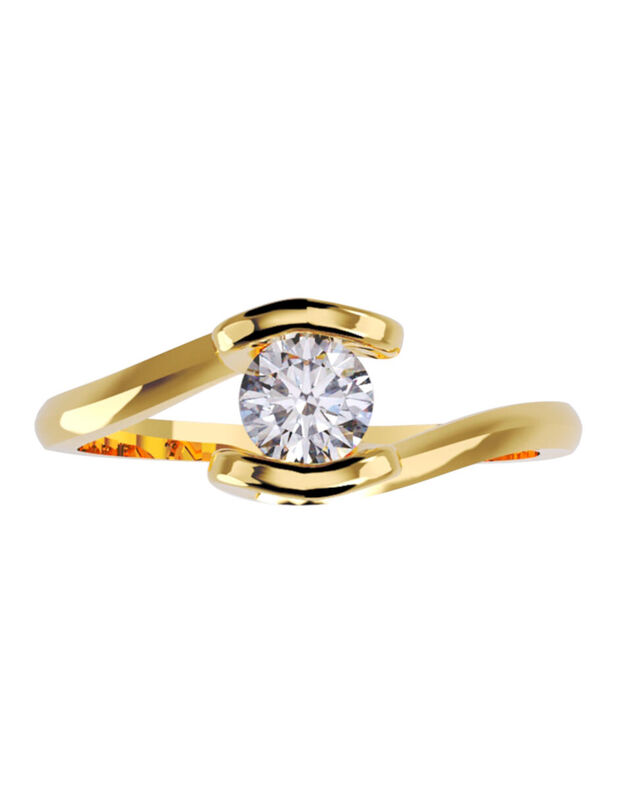 Anillo de Compromiso en Oro Amarillo 10K con Ci... image number null