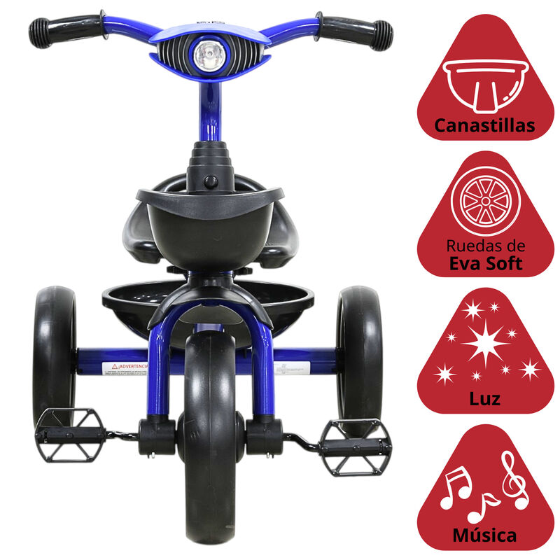 Triciclo Para Ni&ntilde;os Con Luz Y Sonido Ruedas Eva... image number null