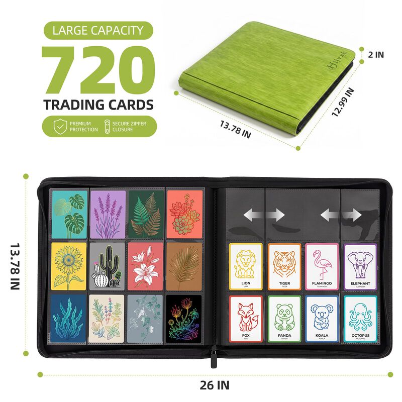 Carpeta De Cartas Hijvxk 720 Bolsillos Verde Li... image number null