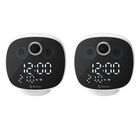 2 C&aacute;maras de seguridad Wi-Fi 2 Mpx robotizadas con reloj digital, para escritorio