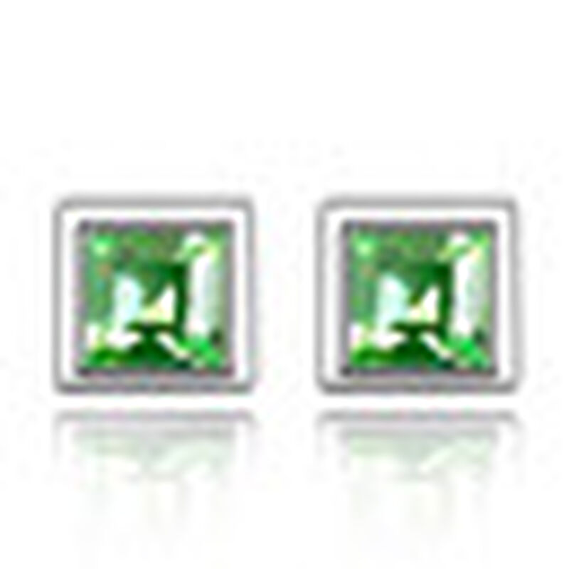 Aretes en Baño de Oro Blanco de 18K Cuadro con ... image number null
