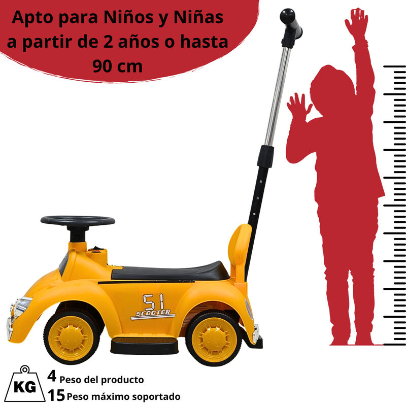 Montable El&eacute;ctrico Para Ni&ntilde;os 6v Con Bast&oacute;n Aju... image number null