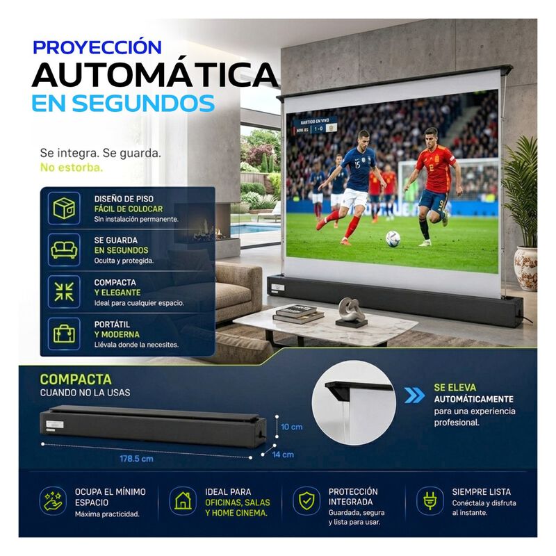 Pantalla Proyector Pull Up Ultracontraste 72'/8... image number null