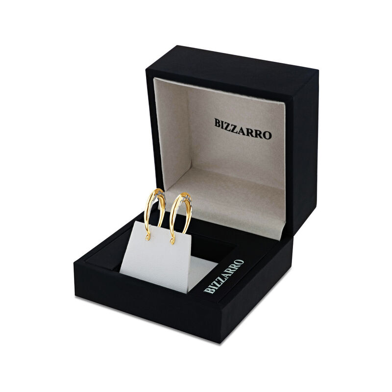 Arracadas De Oro Amarillo Y Blanco 10K (17 Mm A... image number null