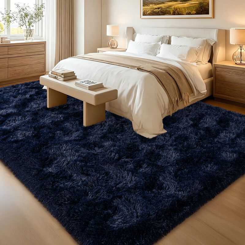 Alfombra Mugorn 152 cm X 91 cm Azul Marino De F... image number null