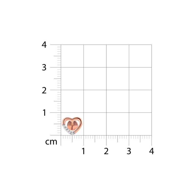 Broqueles De Oro Rosa 14K Con 3 Pts De Diamante image number null