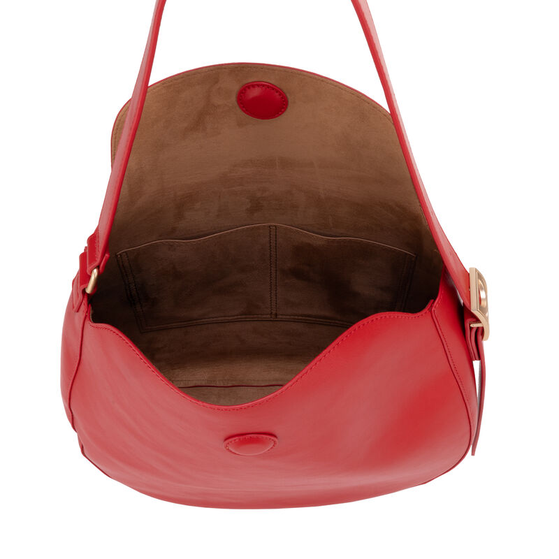 Bolsa Hobo Grande Con Charm Color Rojo image number null