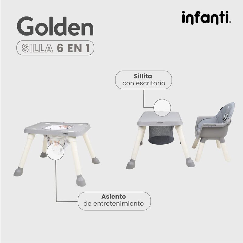 Silla Alta Infanti 6 En 1 Golden Multifuncional... image number null