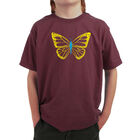 Camiseta Word Art Para Ni&ntilde;o - Mariposa - Granate