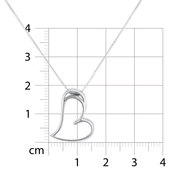 Dije Coraz&oacute;n Oro Blanco 14k Con Diamante image number null