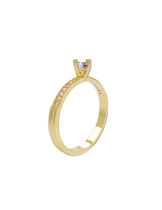 Anillo de Compromiso de 14K con Diamante de Lab... image number null