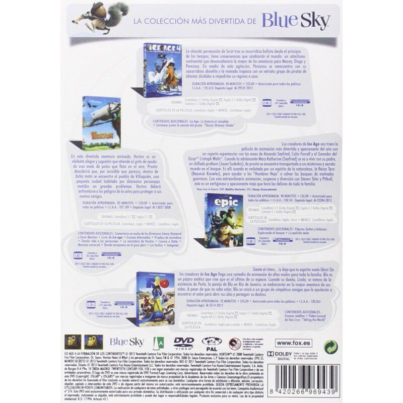 Pack: Epic  Ice Age 4  Horton  Rio [DVD] image number null