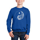 Sudadera De Cuello Redondo Word Art Para Ni&ntilde;o - Yin Yang - Azul Rey