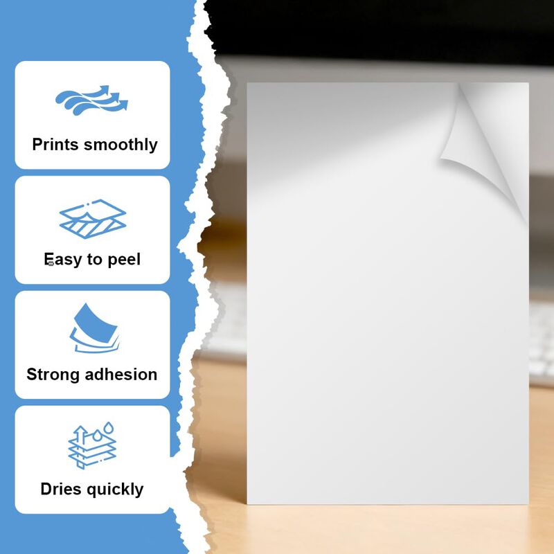 Papel autoadhesivo Jawdrow 40 hojas 8.5x11 pulg... image number null
