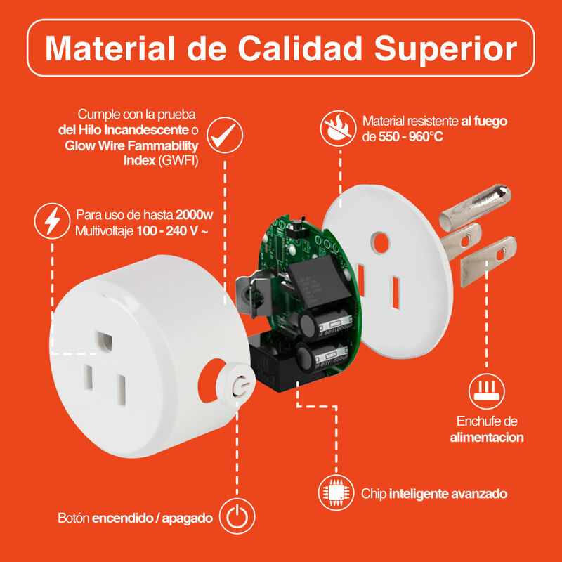 Enchufe Inteligente Wifi Multivoltaje Tecnolite image number null