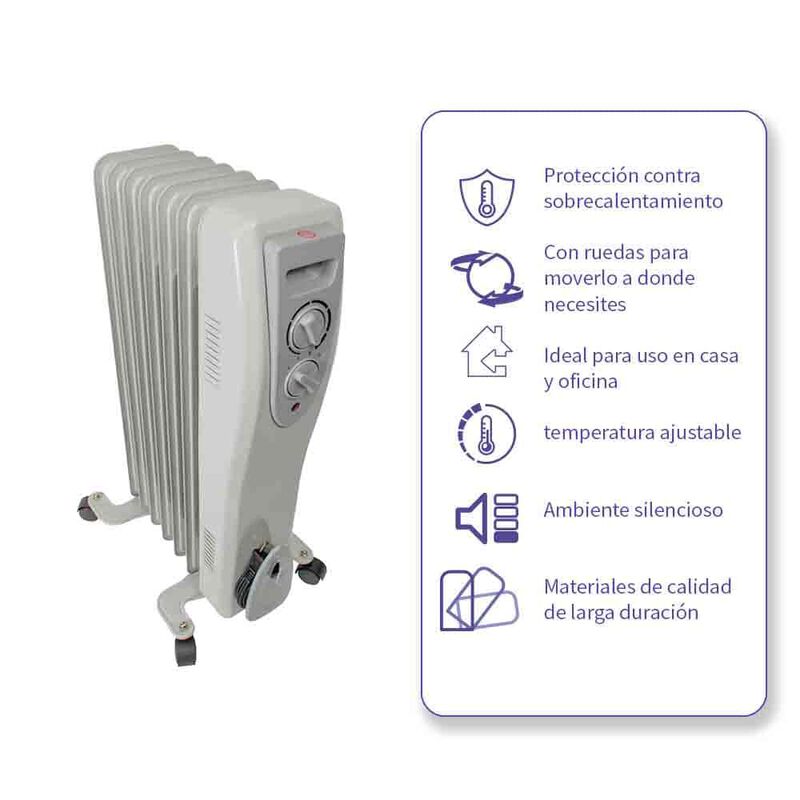 Calentador ambiente de aceite piso al 1500w image number null