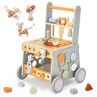Andador De Madera Para Beb&eacute;s Labebe, Andador Para Beb&eacute;s, Herramienta De Juguete Para Ni&ntilde;os Peque&ntilde;os, Andador Para Beb&eacute;s De Velocidad Ajustable Con Rueda, Andador De Actividades De Aprendizaje Para Ni&ntilde;as Y Ni&ntilde;os