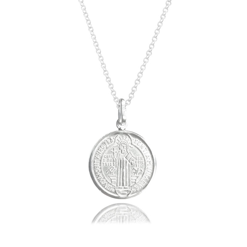 Medalla San Benito De Plata Con Cadena image number null