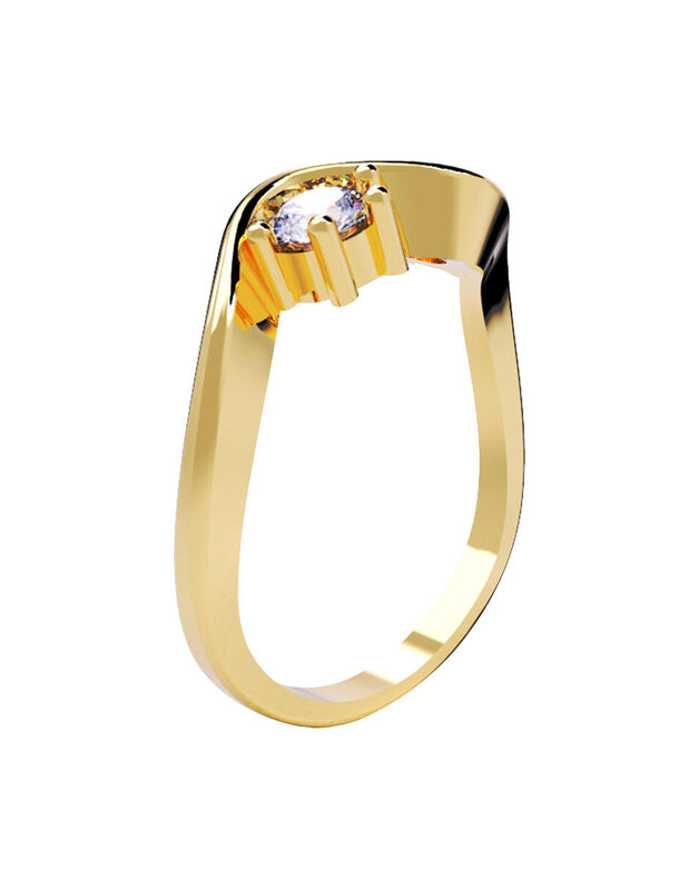 Anillo de Compromiso en Oro de 10K con Circonia... image number null