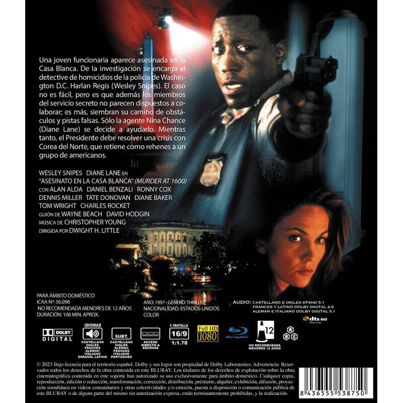 Asesinato En La Casa Blanca Blu-ray 1997 Murder... image number null
