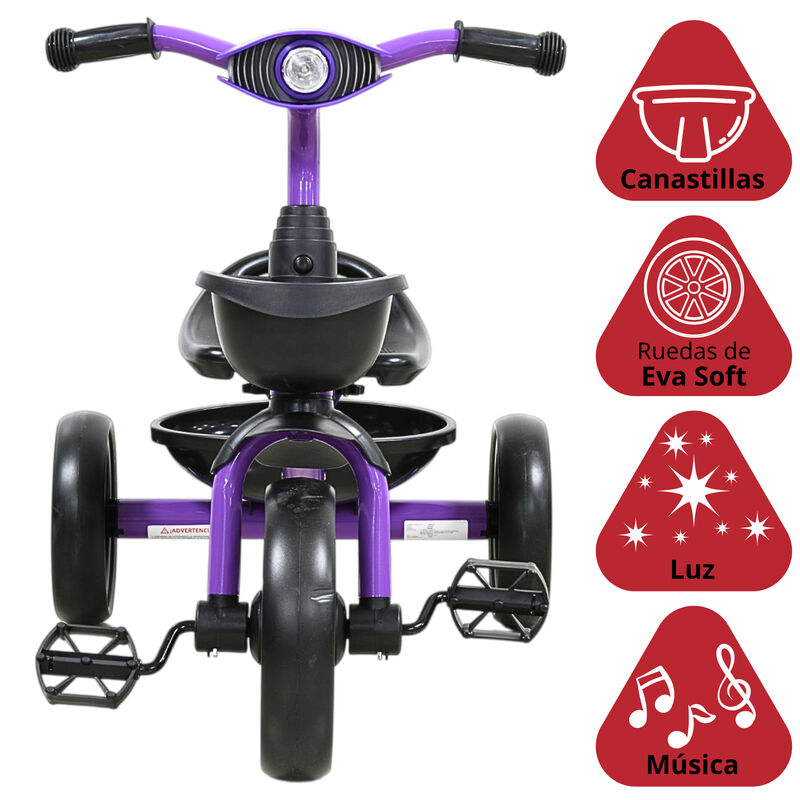 Triciclo Para Ni&ntilde;os Con Luz Y Sonido Ruedas Eva... image number null