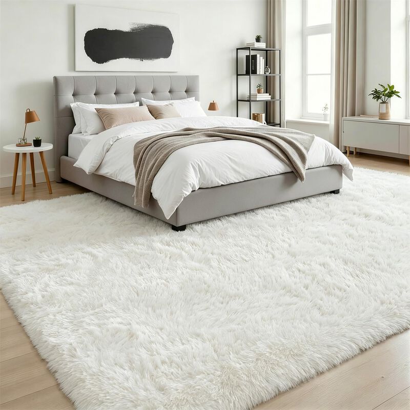 Alfombra Luxturiy 244 x 152 cm Marfil De Pelo L... image number null