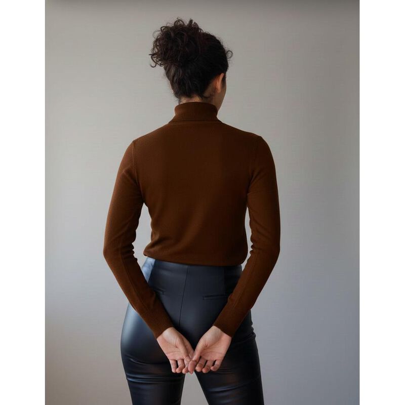 Blusa tejida cuello tortuga image number null