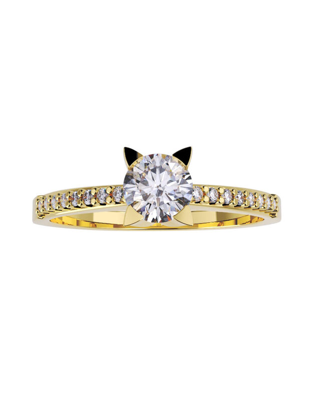 Anillo de Compromiso de 14K con Diamante de Lab... image number null