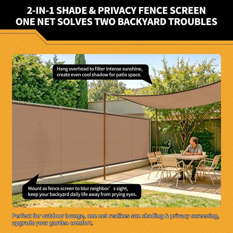 Tarp Mvpnet Pantalla De Privacidad 5x6 m Mocha ... image number null