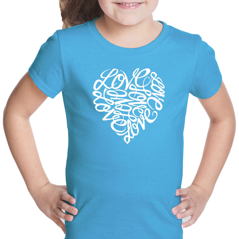 Camiseta Word Art Para Ni&ntilde;a - Amor - Turquesa image number null