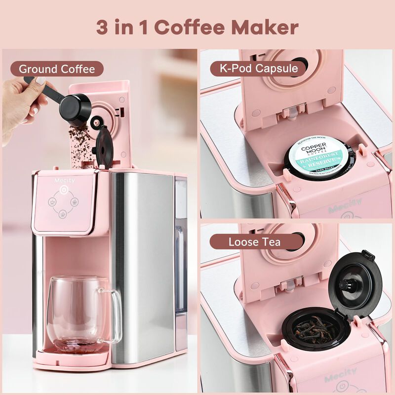 Cafetera Mecity Pink 3 En 1, Servicio Individua... image number null
