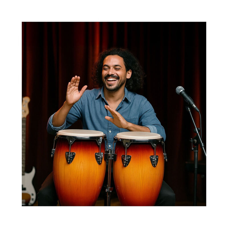 Set Congas 11 Y 12 Pulgadas Con Soportes Parche... image number null