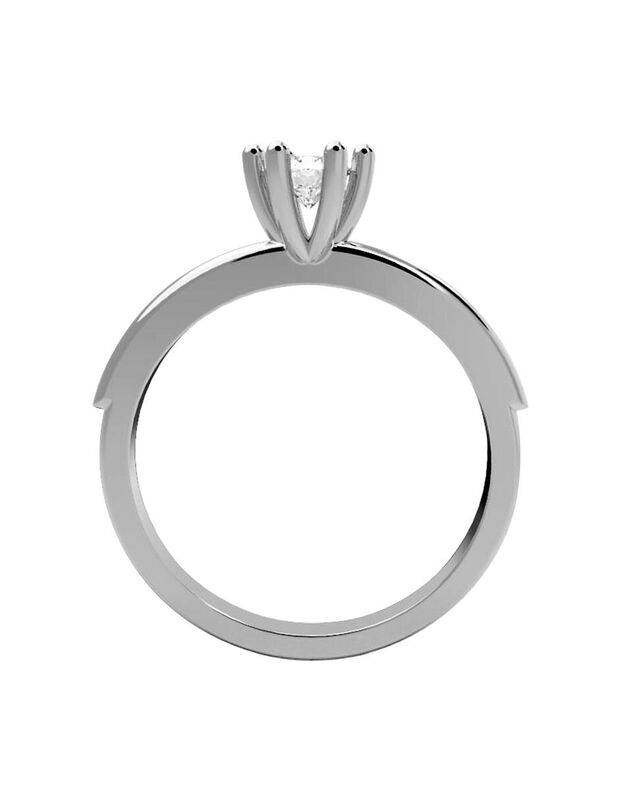 Anillo de Compromiso en Oro Blanco 10K con Circ... image number null